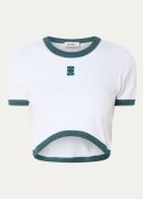 Sandro Cropped T-shirt met logoborduring