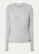 Moscow Longsleeve met ribstructuur en logoborduring