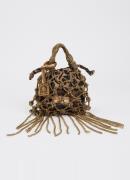 Kurt Geiger Mini Macrame crossbodytas met panterprint en strass
