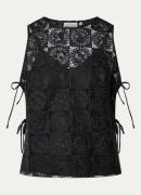 Fabienne Chapot Loeloe top met opengewerkt dessin en gestrikt detail