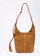 ba&sh Youyou schoudertas L van kalfssuède met verstelbare schouderriem