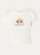 Levi's T-shirt met logoprint en strass