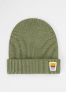 Barts Makalun fijngebreide muts van merino wol met logo