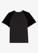 Maje T-shirt van fluweel met ronde hals