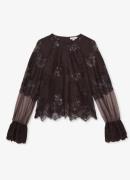 Reiss Emilia semi-transparante top met broderie