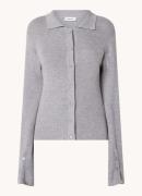 Modström Ribgebreide top van wol met kraag