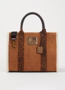 Kurt Geiger Southbank handtas van suède met panterprint