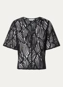 Selected Sabine semi-transparante top van kant met V-hals