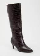 Steve Madden Lavan laars van leer met crocostructuur