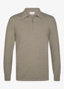 Profuomo Luxury regular fit polo met halve rits
