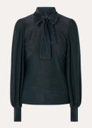 Summum Top met lurex en afneembare sjaalkraag