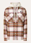 Aape Main overshirt in wolblend met ruitdessin en capuchon