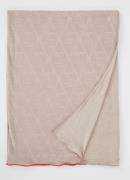 BYLIMA Enchanté champagne sjaal met logoprint 200 x 75 cm