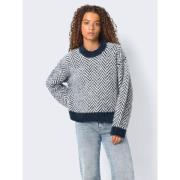 Grafische trui in behaard tricot