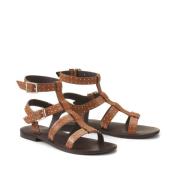 Spartaanse sandalen in leer met stud details