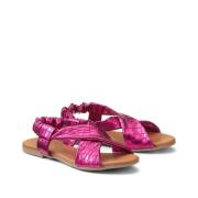 Platte sandalen in leer Emilie