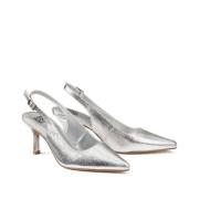 Metallic slingback pumps, naaldhak