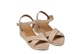 Leren sandalen met sleehak Ischia Corda