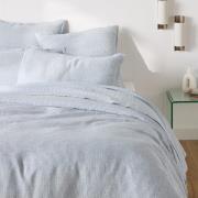 Dekbedovertrek in gewassen Lina, Limona blauw