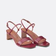 Sandalen van glad leer met hak, Signature CANDICE