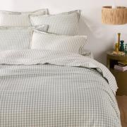 Dekbedovertrek seersucker katoen, Cottage vert