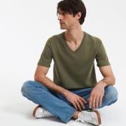 T-shirt met V-hals en korte mouwen