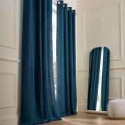 Gordijn in gewassen linnen met voering, met oogjes, Private