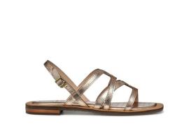 Platte leren sandalen, vierkante neus Sozy