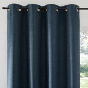 Gordijn met gevlochten afwerking en oogjes Montego