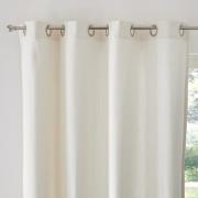 Effen oogjesgordijn van geweven katoenen Panama