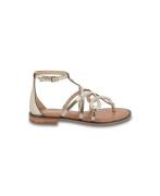 Platte teensandalen in leer, Harabesque