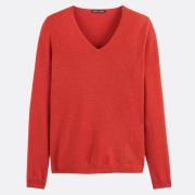 Trui met V-hals in fijn tricot van zuiver kasjmier