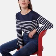 Katoenen marineshirt met lange mouwen