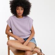 Mouwloos sweatshirt met ronde hals, rechte schouders