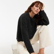 Gebreid vest met ronde hals in grof tricot