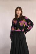 Gebloemde trui van brushed tricot