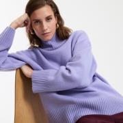 Wollen trui met rolkraag, grof tricot