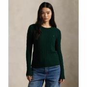 Trui met ronde hals, kabeltricot van wol en kasjmier