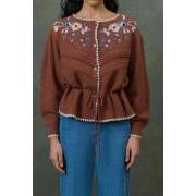 Vest met borduursel en koord, SANDYA