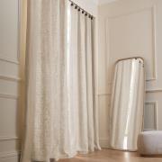 Gordijn in gewassen gevoerd linnen met ringen, Private