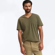 T-shirt met V-hals en korte mouwen