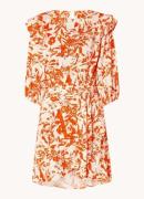 NIKKIE Rosinda mini jurk in linnenblend met bloemenprint