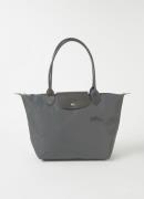 Longchamp Le Pliage Green schoudertas M met leren details