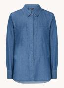 Whistles Hailey blouse van chambray met borstzakken