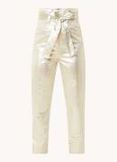 JOSH V Hayden high waist straight fit broek met metallic finish