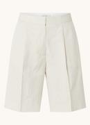 Calvin Klein High waist loose fit korte broek in linnenblend met steek...