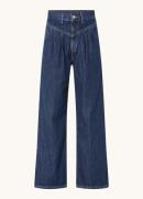 Levi's High waist wide leg cropped jeans in lyocellblend met donkere w...