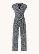 Hobbs Eden straight fit jumpsuit met stippenprint en strikceintuur