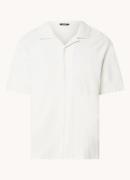 Denham Bowling regular fit overhemd in linnenblend met structuur