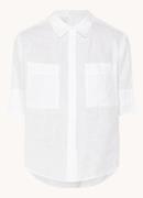 OPUS Filalia blouse van linnen met borstzakken